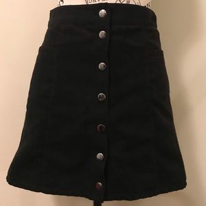 H&M • Black Faux Suede A-Line Mini Skirt